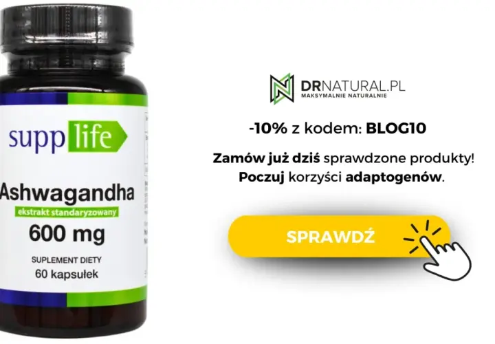 Butelka Ashwagandhy 600 mg od Supp Life. Poczuj korzyści adaptogenów na stres. -10% z kodem BLOG10.