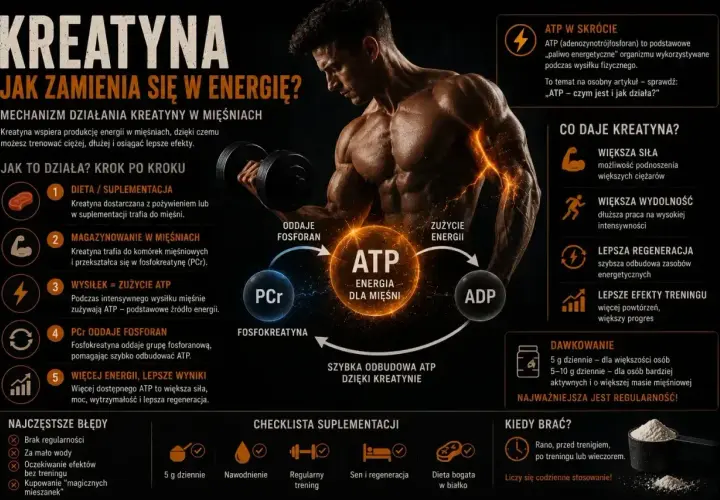 Kreatyna z czym łączyć? Zbilansowana dieta, nawodnienie i regularny trening to klucz do lepszych efektów. Stosuj codziennie!