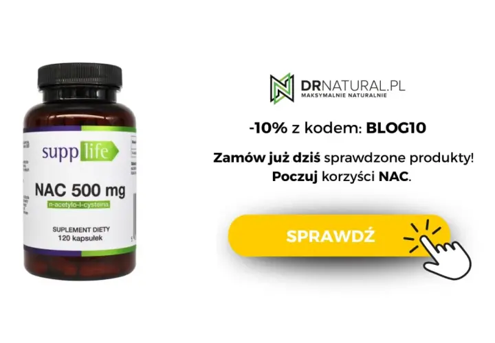 Suplement NAC 500 mg od Supp Life. Poczuj korzyści NAC, minimalizując potencjalne skutki uboczne. Zamów z rabatem!