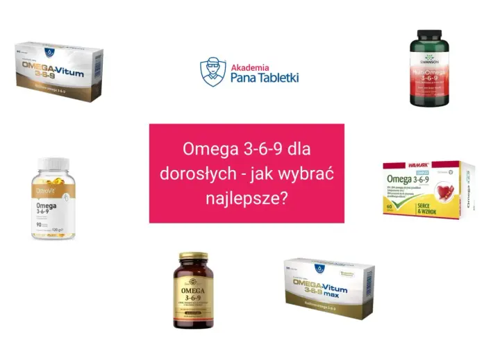 Różne suplementy diety Omega 3-6-9, w tym Swanson MultiOmega, OstroVit i Omega-Vitum. Szukasz, jaki olej ma najwięcej omega 3?