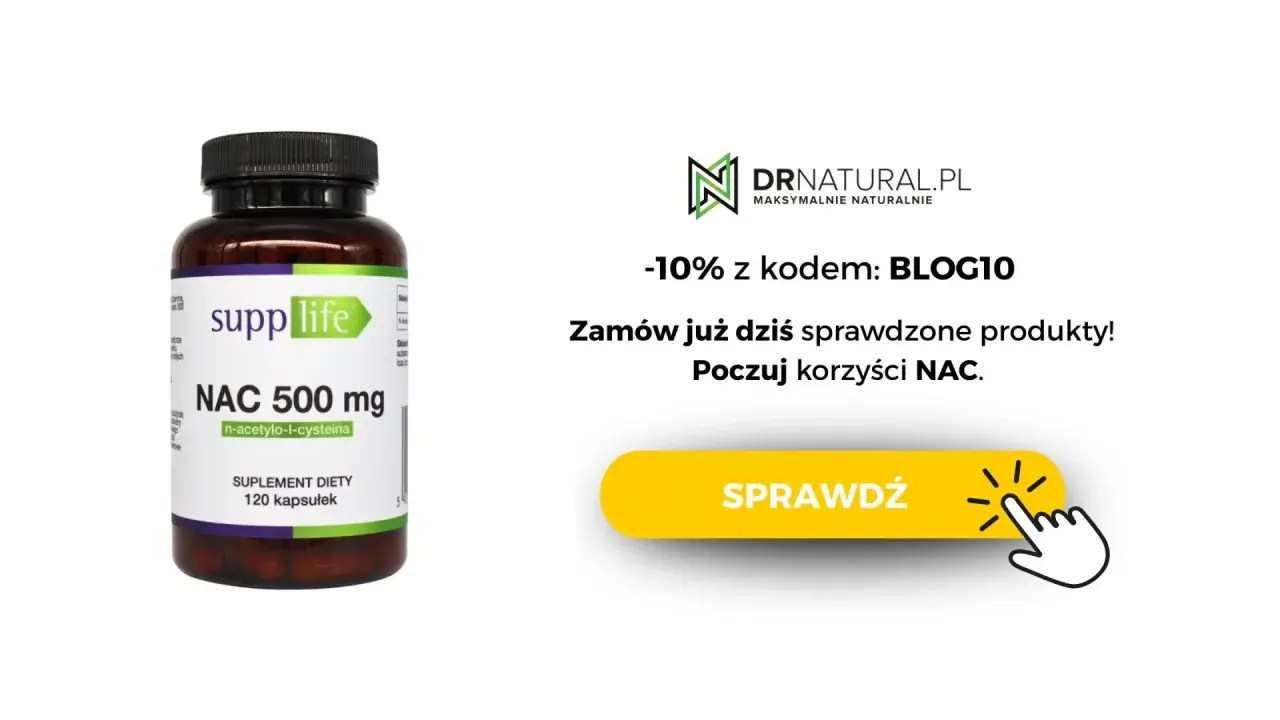 Suplement NAC 500 mg od Supp Life. Poczuj korzyści NAC, minimalizując potencjalne skutki uboczne. Zamów z rabatem!