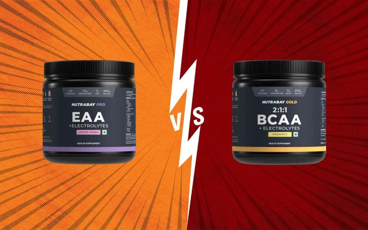 BCAA czy warto? Dwa suplementy: Nutrabay Pro EAA i Nutrabay Gold BCAA z elektrolitami.